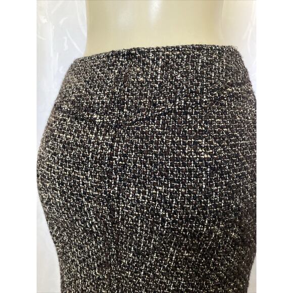 Piazza Sempione Pencil Skirt Tweed Straight Lined Knee Length Brown 42 S - Picture 4 of 8